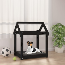vidaXL fekete tömör fenyőfa kutyaágy 61x50x70 cm szállítóbox, fekhely kutyáknak