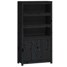 vidaXL fekete tömör fenyőfa magasszekrény 80 x 35 x 154 cm (823523) bútor