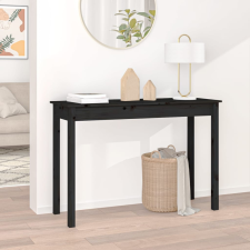 vidaXL fekete tömör fenyőfa tálalóasztal 110 x 40 x 75 cm bútor