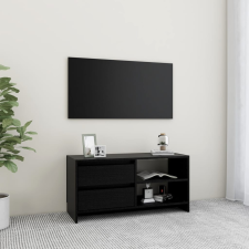 vidaXL fekete tömör fenyőfa TV-szekrény 80 x 31 x 39 cm bútor