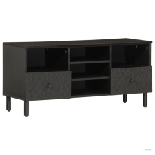 vidaXL Fekete tömör mangófa TV-szekrény 100 x 33 x 46 cm bútor