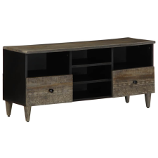 vidaXL fekete tömör mangófa TV-szekrény 100 x 33 x 46 cm bútor