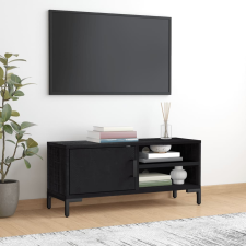 vidaXL fekete tömör újrahasznosított fenyőfa TV-szekrény 90x30x40 cm bútor