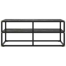 vidaXL fekete TV-szekrény fekete márvány mintás üveggel 100x40x40 cm (322858) bútor