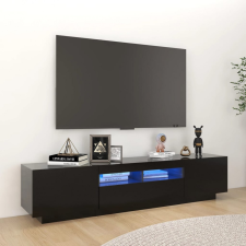vidaXL Fekete TV-szekrény LED-lámpákkal 180 x 35 x 40 cm bútor
