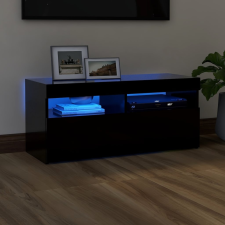 vidaXL fekete TV-szekrény LED-lámpákkal 90 x 35 x 40 cm bútor