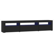 vidaXL fekete TV-szekrény LED-világítással 195x35x40 cm (3152739) bútor