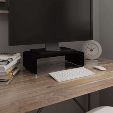 vidaXL Fekete üveg TV/monitor állvány 40x25x11 cm tv állvány és fali konzol
