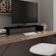 vidaXL Fekete üveg TV/monitor állvány üveg 90x30x13 cm tv állvány és fali konzol