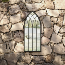 vidaXL Fekete vas kerti tükör kültéri használatra 70 x 30 cm bútor