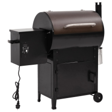 vidaXL fekete vas pellet grillsütő kéménnyel 104 cm (360069) grillsütő