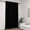 vidaXL Fekete, vászonhatású sötétítőfüggöny fűzőkarikával 290 x 245 cm