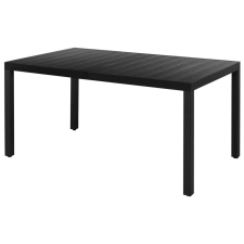vidaXL fekete WPC és alumínium kerti étkezőasztal 150 x 90 74 cm kerti bútor