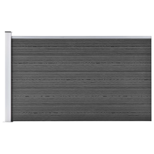 vidaXL fekete WPC kerítéspanel 175 x 105 cm kerti bútor