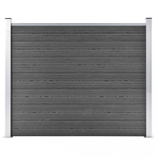vidaXL fekete WPC kerítéspanel 180 x 146 cm kerti bútor
