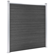 vidaXL fekete WPC kerítéspanel 180 x 186 cm (148972) építőanyag