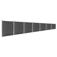 vidaXL fekete WPC kerítéspanelszett 1218 x 186 cm (3070434) építőanyag