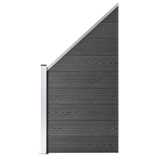 vidaXL fekete WPC kerítéspanelszett 1311 x (105-186) cm   (3070443) építőanyag