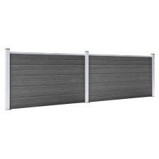 vidaXL fekete WPC kerítéspanelszett 353 x 105 cm  (3070447) építőanyag