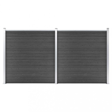 vidaXL fekete WPC kerítéspanelszett 353 x 186 cm kerti bútor