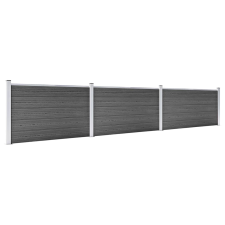 vidaXL fekete WPC kerítéspanelszett 526 x 105 cm   (3070448) építőanyag