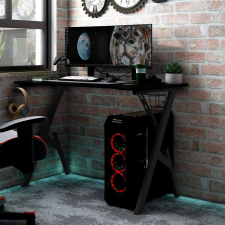 vidaXL fekete Y-lábú gamer asztal 110 x 60 x 75 cm íróasztal