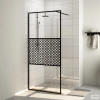 vidaXL fekete zuhanyfal átlátszó ESG üveggel 115 x 195 cm