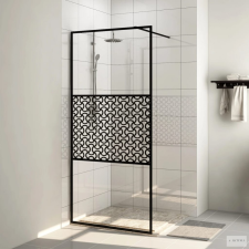 vidaXL fekete zuhanyfal átlátszó ESG üveggel 115 x 195 cm kád, zuhanykabin