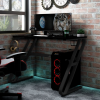 vidaXL fekete ZZ-lábú gamer asztal 110 x 60 x 75 cm