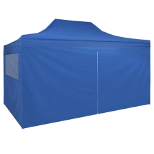 vidaXL felállítható pavilon 4 oldalfallal, 3 x 4,5 m, kék kerti bútor