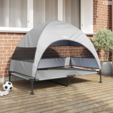 vidaXL Felemelkedett kutyafekhely Ezüst Szürke 127 x 81 x 108 cm szállítóbox, fekhely kutyáknak