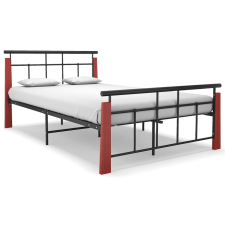 vidaXL fém és tömör tölgyfa ágykeret 120 x 200 cm ágy és ágykellék