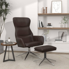 vidaXL Fényes barna műbőr pihenőfotel lábtartóval bútor
