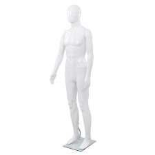 vidaXL fényes fehér, egész alakos férfi próbababa üvegtalppal 185 cm bútor
