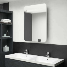 vidaXL fényes fehér LED-es tükrös fürdőszobaszekrény 60 x 11 x 80 cm fürdőszoba bútor