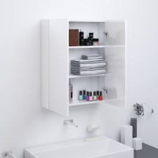 vidaXL fényes fehér MDF tükrös fürdőszobaszekrény 60 x 15 x 75 cm fürdőszoba bútor