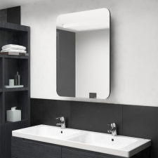 vidaXL fényes szürke LED-es tükrös fürdőszobaszekrény 60 x 11 x 80 cm fürdőszoba bútor