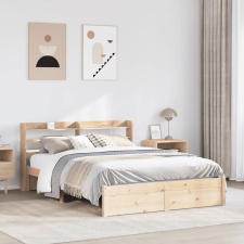 vidaXL fenyőfa ágykeret fejtámlával 150x200 cm ágy és ágykellék