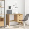 vidaXL Fiókos Asztal HILL Méz barna 100 x 45 x 74 cm Tömör fenyő