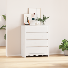 vidaXL Fiókos szekrény "DRAMMEN" Fehér 76,5x40x91 cm Tömbfa Fenyő bútor