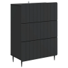 vidaXL Fiókos szekrény Fekete 66 x 34,5 x 92 cm Szerelt Fa