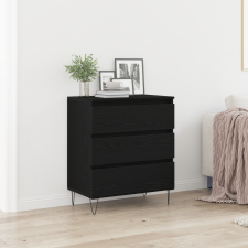 vidaXL Fiókos Szekrény Fekete Tölgy 60x35x70 cm Mérnöki Fa bútor