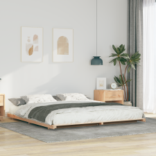 vidaXL Földi ágykeret Barna 200 x 210 cm Tömör fenyőfa ágy és ágykellék
