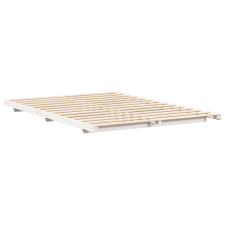 vidaXL Földi ágykeret Fehér 140 x 210 cm Tömör fenyőfa (873110) ágy és ágykellék