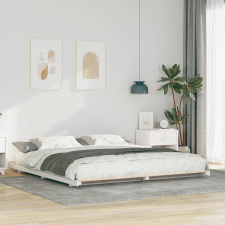 vidaXL Földi ágykeret Fehér 180 x 220 cm Tömör fenyőfa ágy és ágykellék
