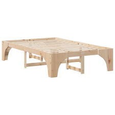 vidaXL Földi ágykeret tárolóval Barna 120 x 200 cm Tömör fenyőfa (872989) ágy és ágykellék