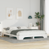 vidaXL Földi ágykeret tárolóval Fehér 160 x 210 cm faszínű