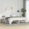 vidaXL Földi ágykeret tárolóval Fehér 200 x 200 cm Tömör fenyőfa