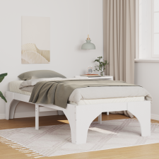 vidaXL Földi ágykeret tárolóval Fehér 90 x 200 cm Tömör fenyőfa ágy és ágykellék