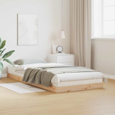vidaXL Földi ágykeret Természetes 80 x 220 cm Tömör fenyőfa ágy és ágykellék
